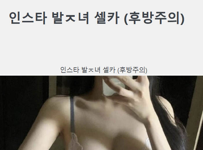 인스타 발ㅈ녀 셀카 (후방주의)