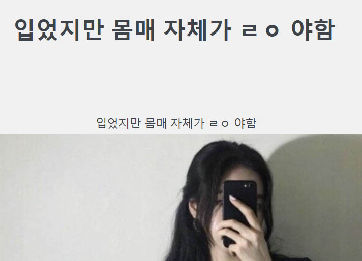 입었지만 몸매 자체가 ㄹㅇ 야함