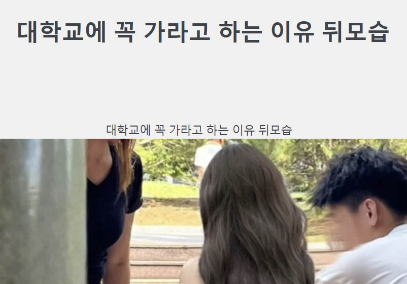 대학교에 꼭 가라고 하는 이유 뒤모습