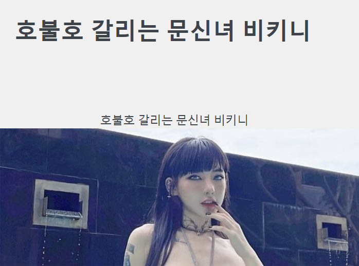 호불호 갈리는 문신녀 비키니