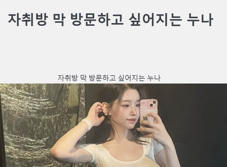 자취방 막 방문하고 싶어지는 누나