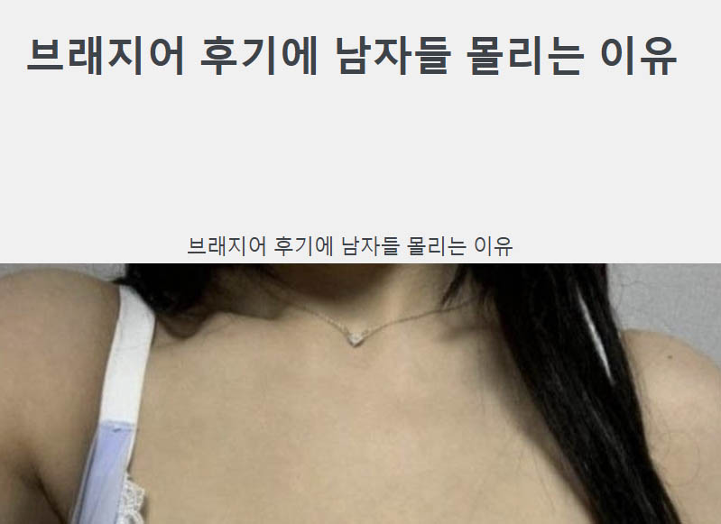 브래지어 후기에 남자들 몰리는 이유