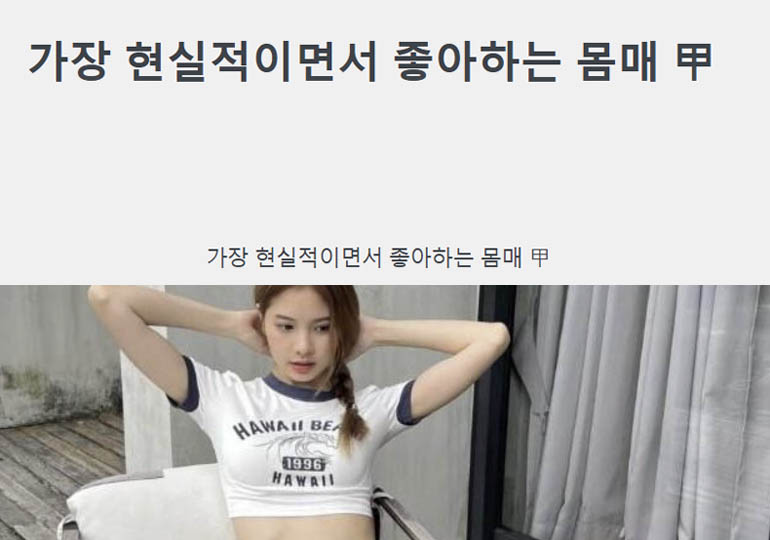 가장 현실적이면서 좋아하는 몸매 甲