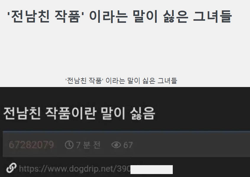 ‘전남친 작품’ 이라는 말이 싫은 그녀들