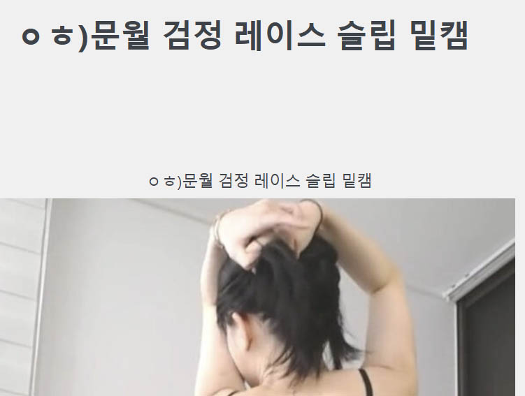 ㅇㅎ)문월 검정 레이스 슬립 밑캠