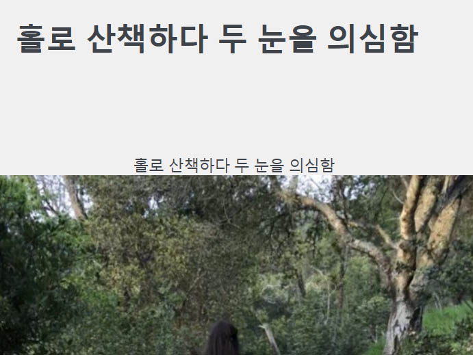 홀로 산책하다 두 눈을 의심함