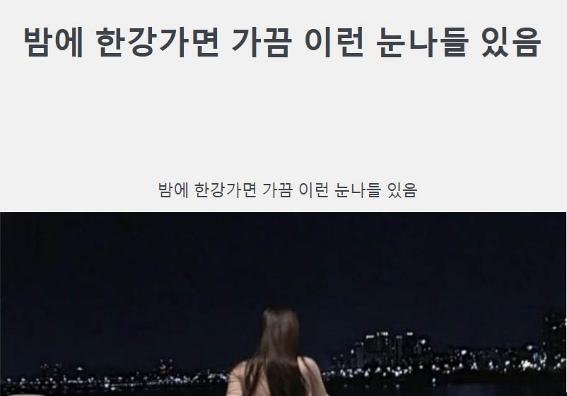 밤에 한강가면 가끔 이런 눈나들 있음