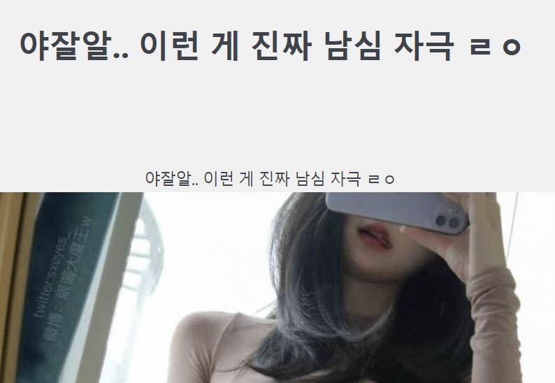 야잘알.. 이런 게 진짜 남심 자극 ㄹㅇ