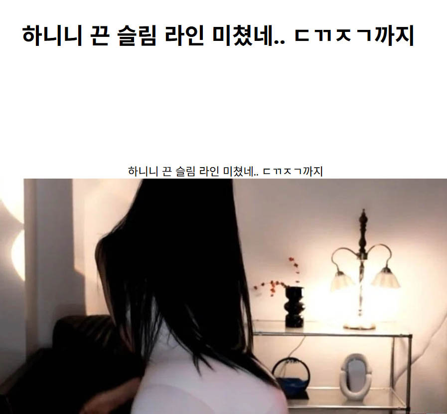 하니니 끈 슬림 라인 미쳤네.. ㄷㄲㅈㄱ까지