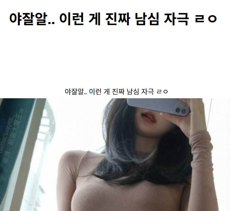 야잘알.. 이런 게 진짜 남심 자극 ㄹㅇ