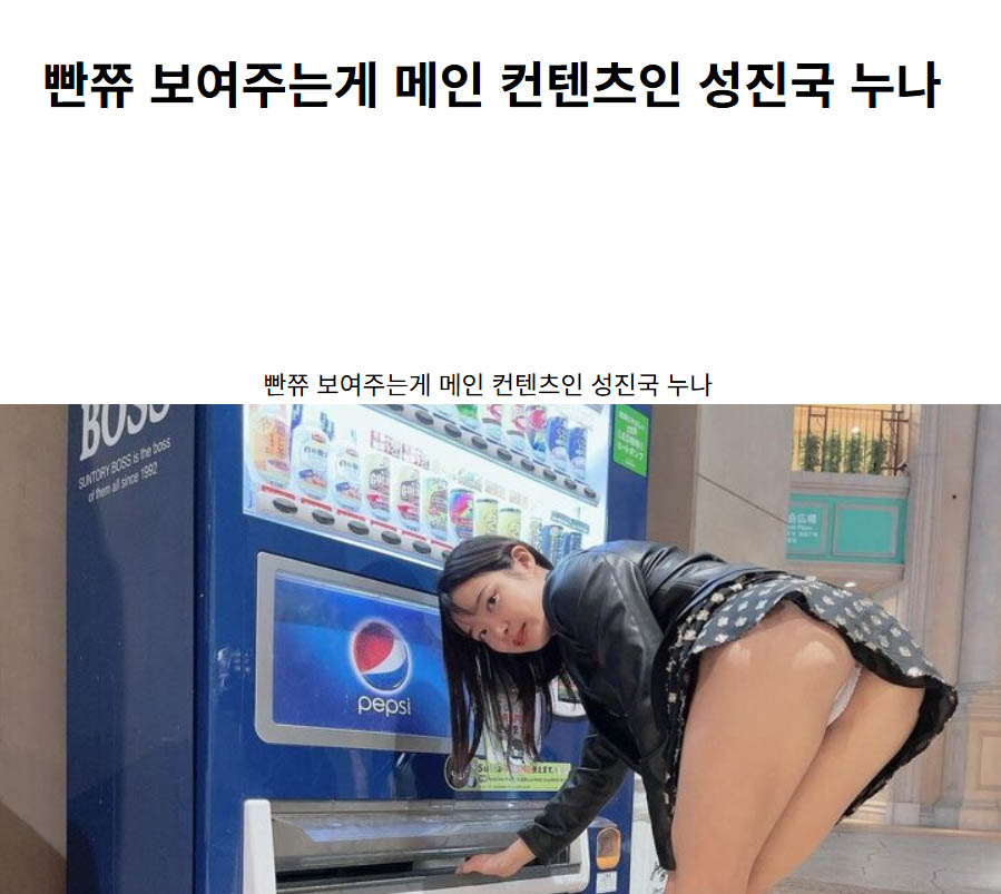 빤쮸 보여주는게 메인 컨텐츠인 성진국 누나