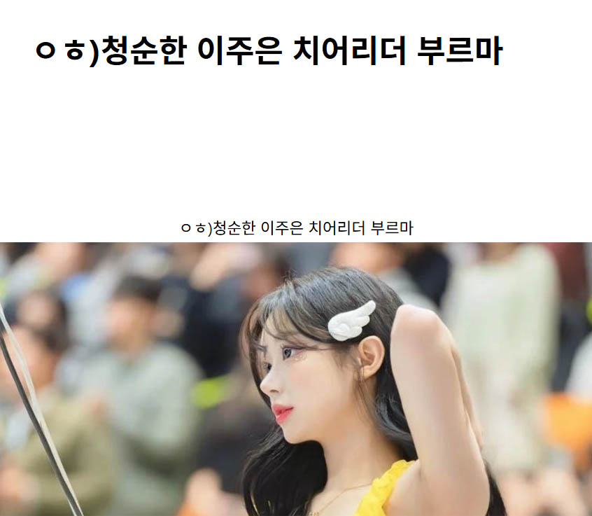 ㅇㅎ)청순한 이주은 치어리더 부르마