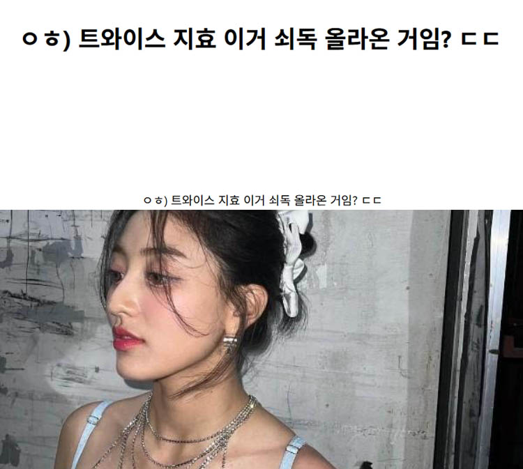 ㅇㅎ) 트와이스 지효 이거 쇠독 올라온 거임? ㄷㄷ
