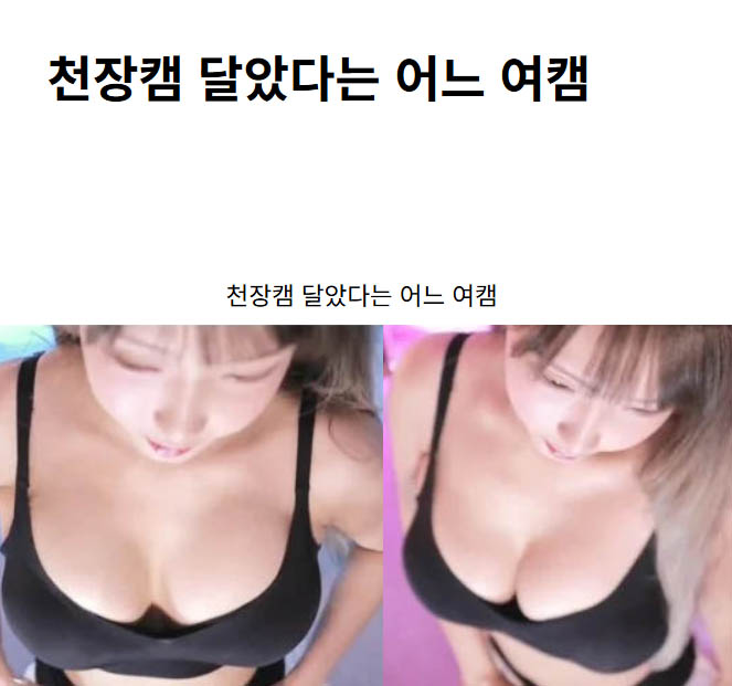 천장캠 달았다는 어느 여캠