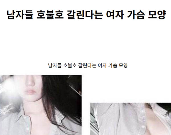 남자들 호불호 갈린다는 여자 가슴 모양