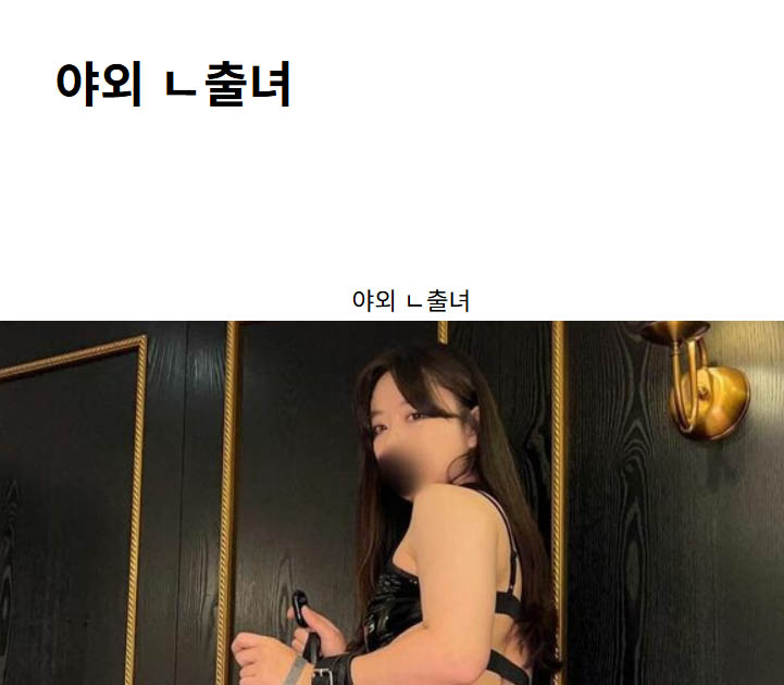 야외 ㄴ출녀