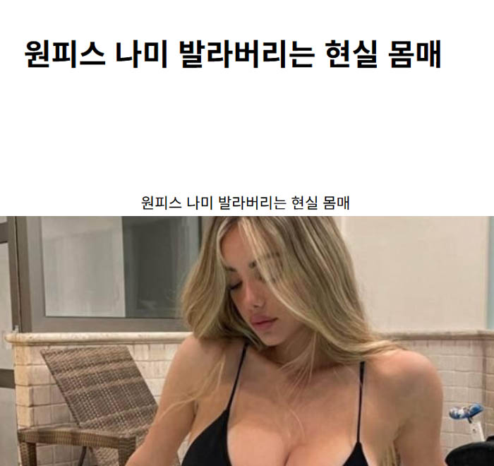 원피스 나미 발라버리는 현실 몸매