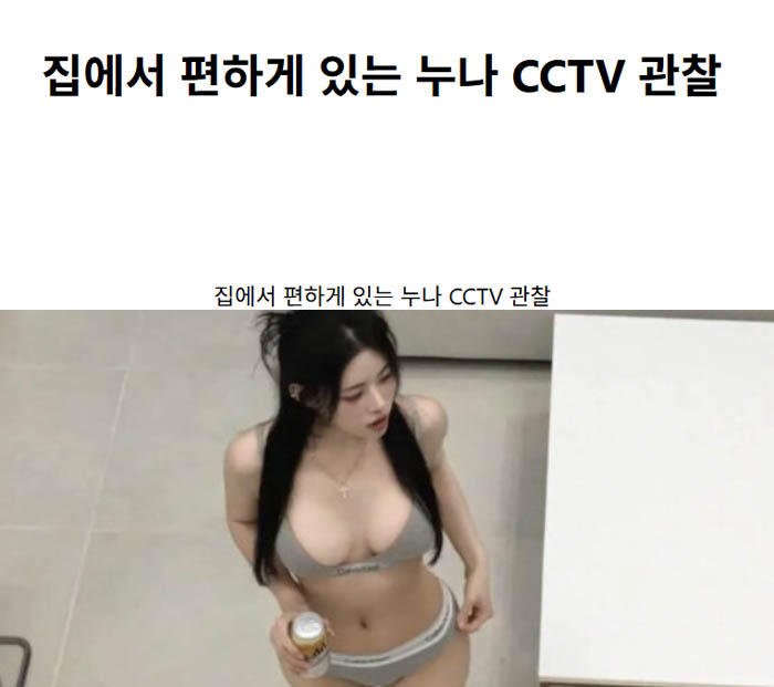 집에서 편하게 있는 누나 CCTV 관찰