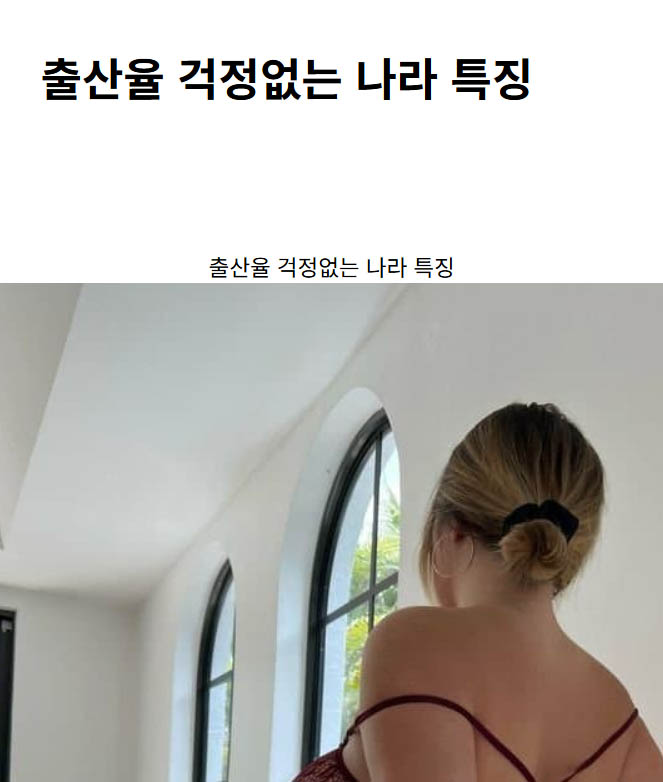 출산율 걱정없는 나라 특징