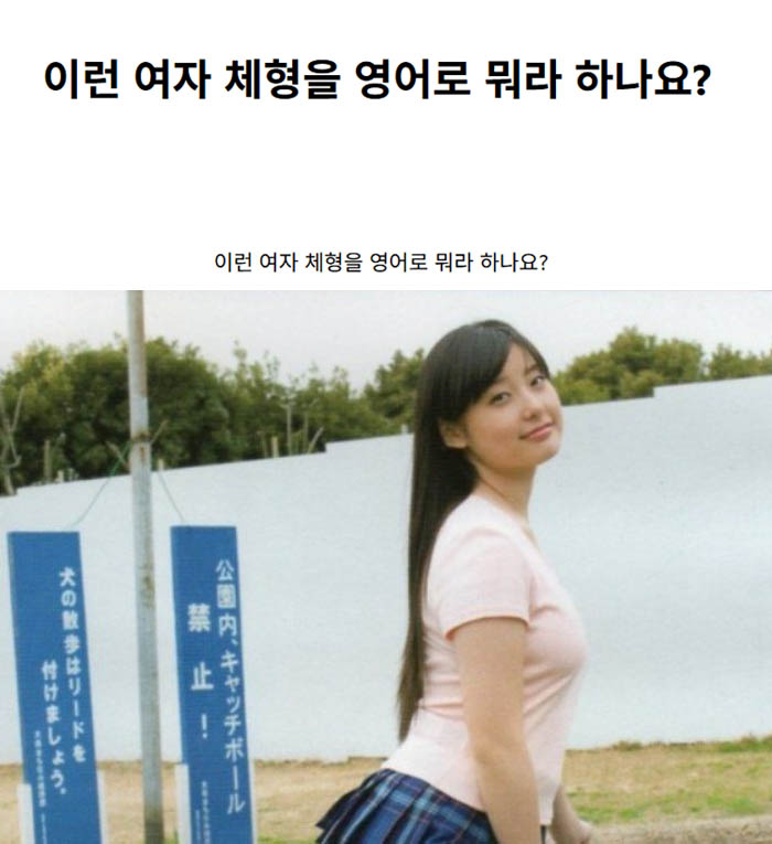 이런 여자 체형을 영어로 뭐라 하나요?