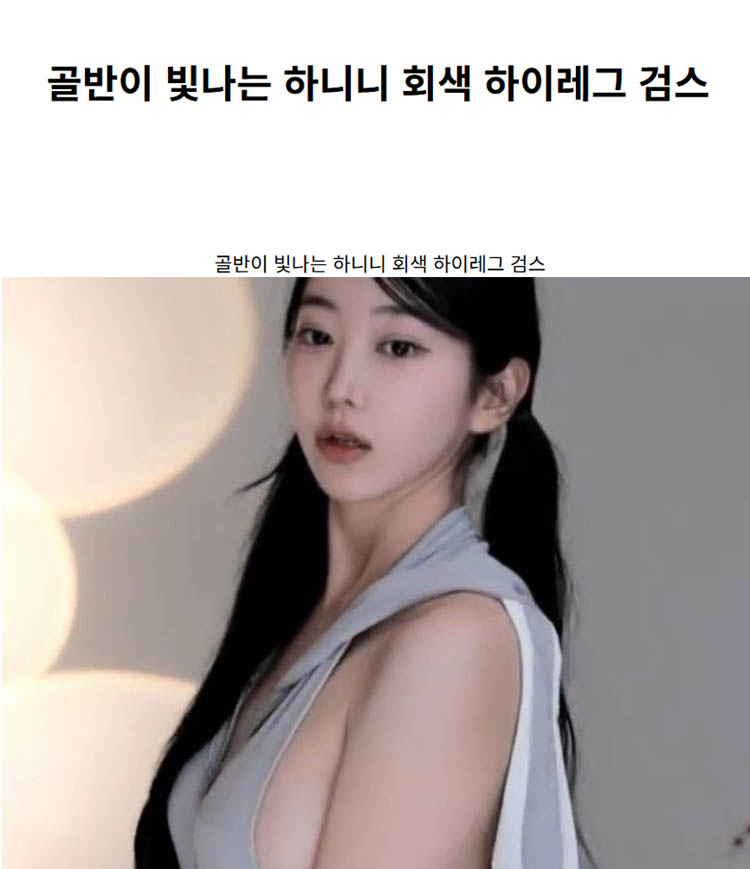 골반이 빛나는 하니니 회색 하이레그 검스