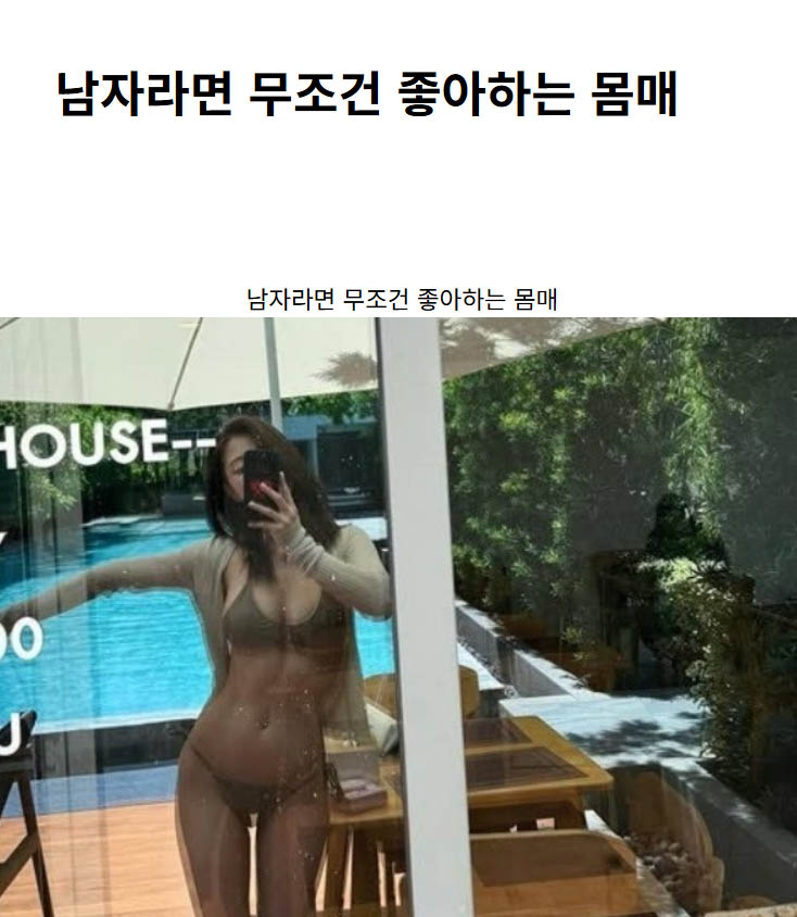 남자라면 무조건 좋아하는 몸매