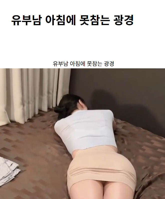 유부남 아침에 못참는 광경