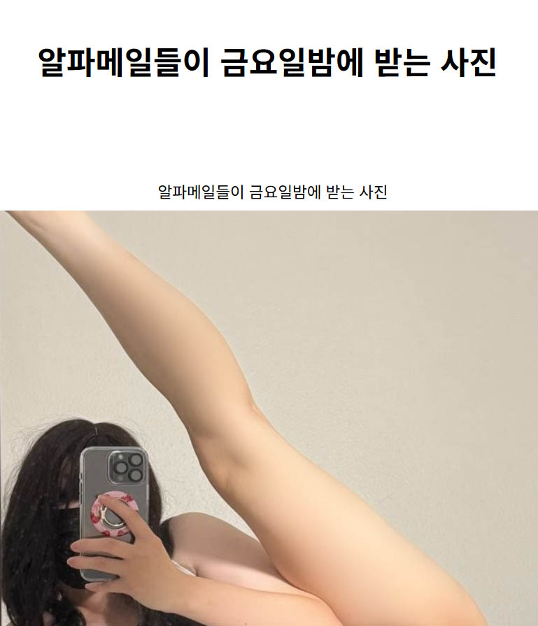 알파메일들이 금요일밤에 받는 사진
