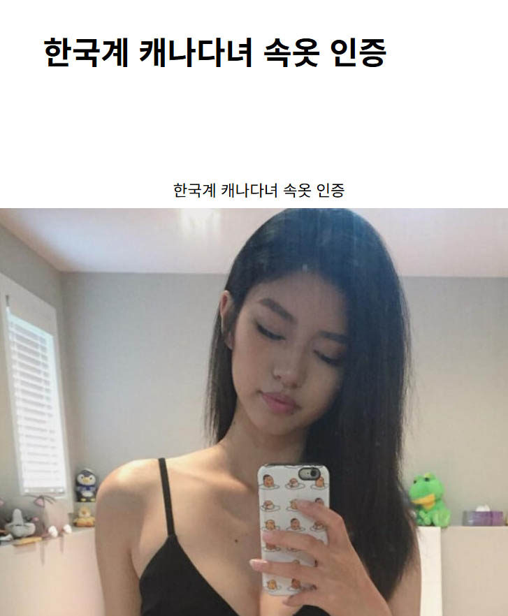 한국계 캐나다녀 속옷 인증