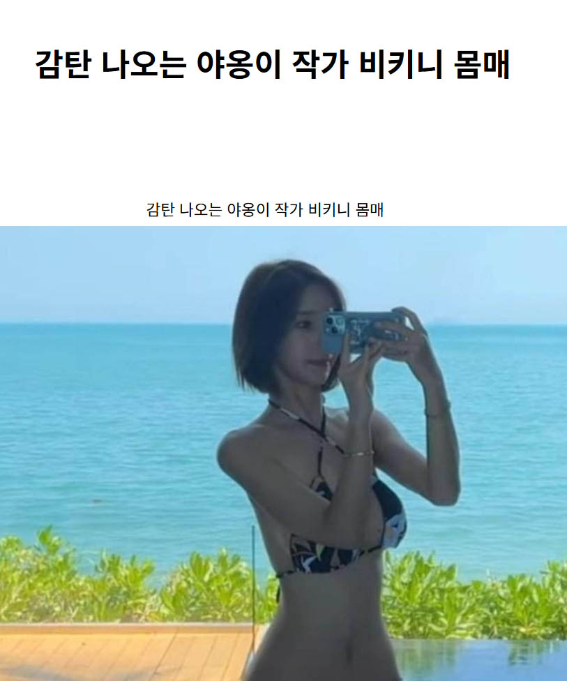 감탄 나오는 야옹이 작가 비키니 몸매