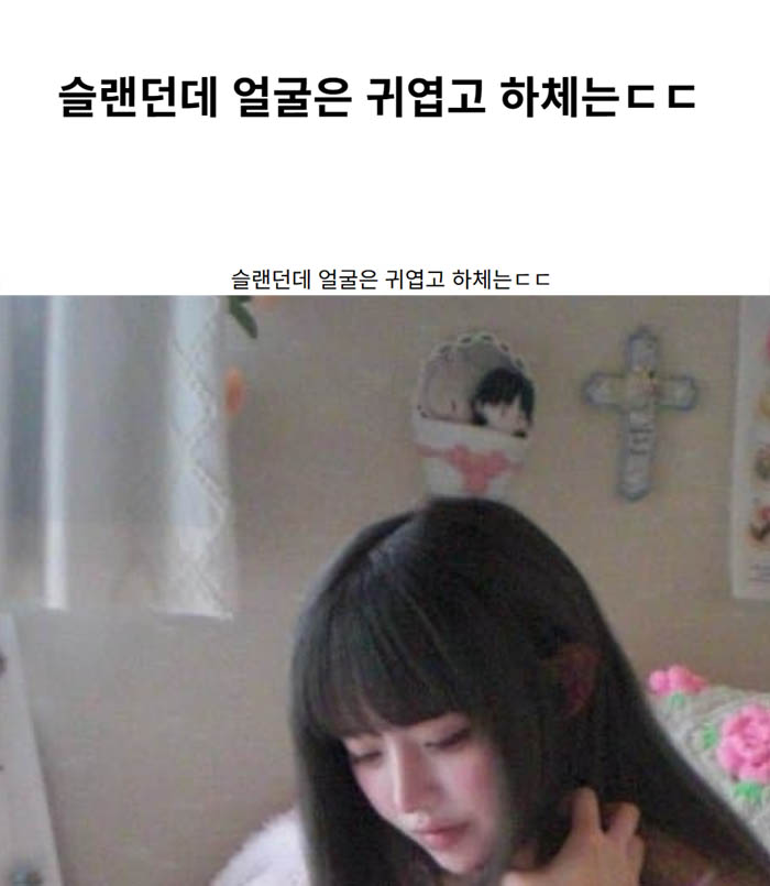 슬랜던데 얼굴은 귀엽고 하체는ㄷㄷ