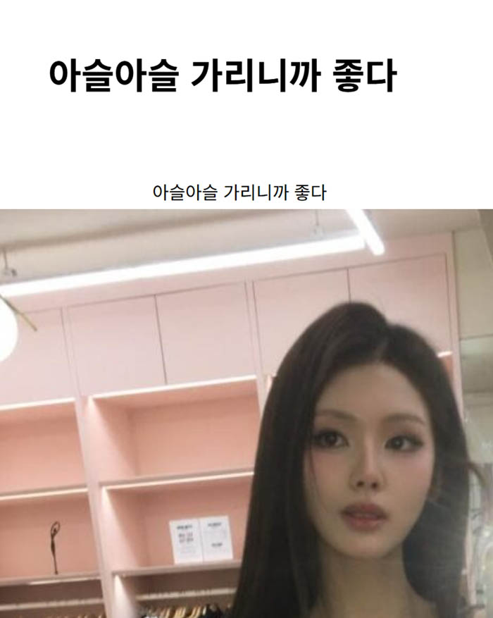 아슬아슬 가리니까 좋다